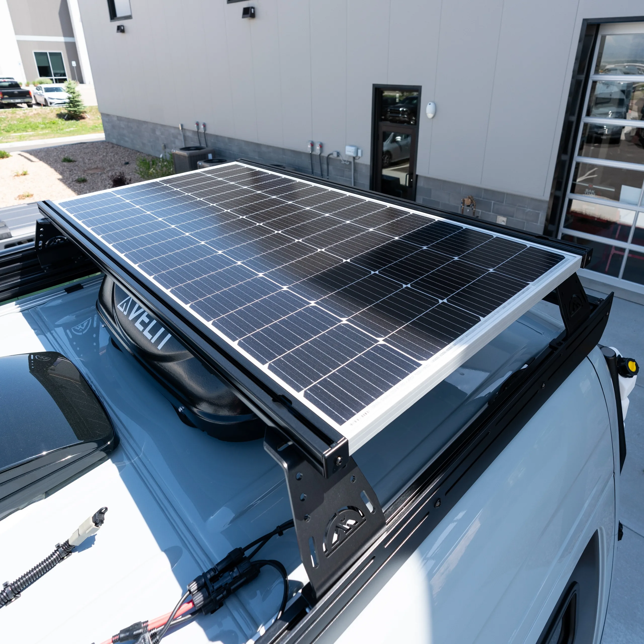 Raised Crossbars over Fan/AC (Can be used for additional rooftop storage or additional 200 watt solar panel)